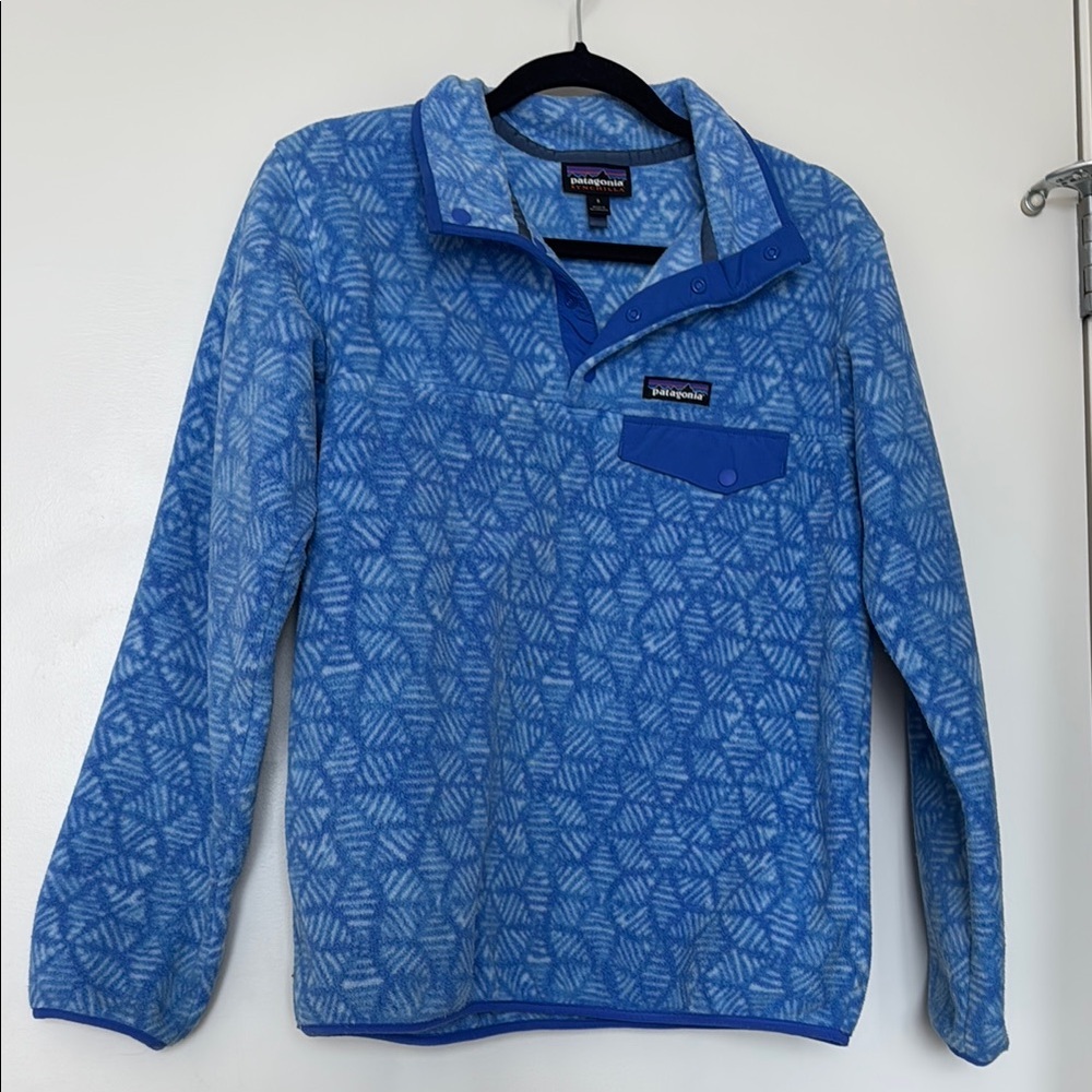 Patagonia Blue Patterned Pullover